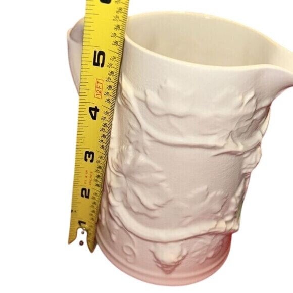 Antique Copeland Spode England White Ceramic Pitcher Embossed Vine Leaf Design 5 - Picture 4 of 4